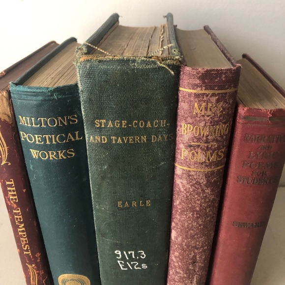 Vintage/Antique Stack of Books Green & Red